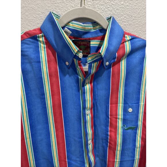 Duxbak Men’s XL Stripped Vintage Shirt, Y2K Cotton, Great Cond! L 32”, Chest 52” - Picture 6 of 16